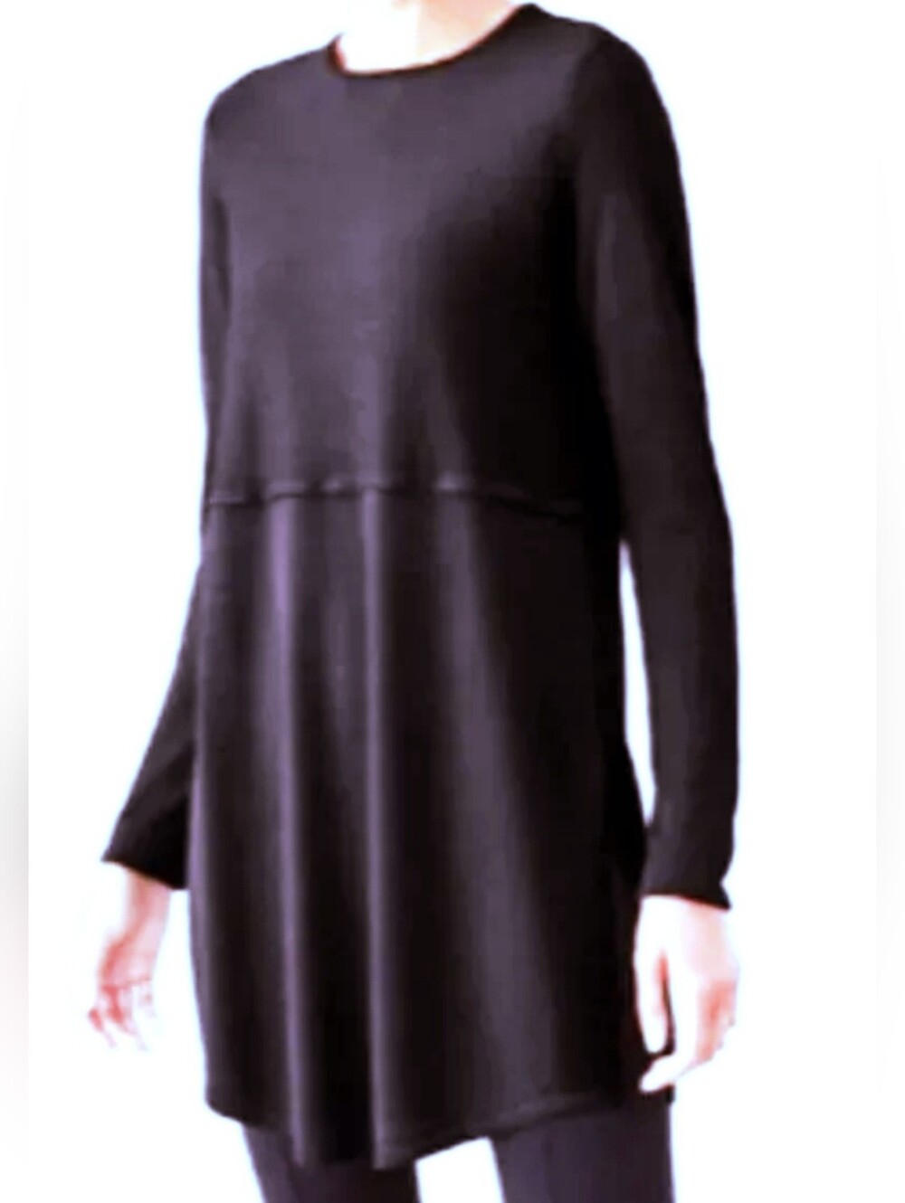 J.Jill Dress, Size L, Wool Knit Blend Tunic, Eggplant